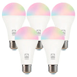 Kit 5 Lâmpadas Smart LED Inteligente 11W RGB WiFi Bivolt Compatível com Alexa e Google Assistant