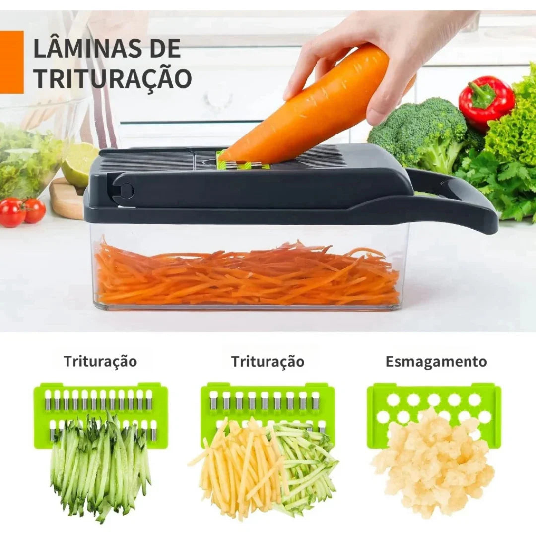 Cortador e Ralador de Legumes - Corte seguro™ 13 em 1