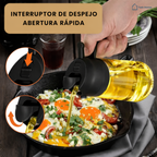 SprayCozinha Pro™ – Borrifador de Azeite 2 em 1 em Vidro Resistente - 470 ml - PRETO