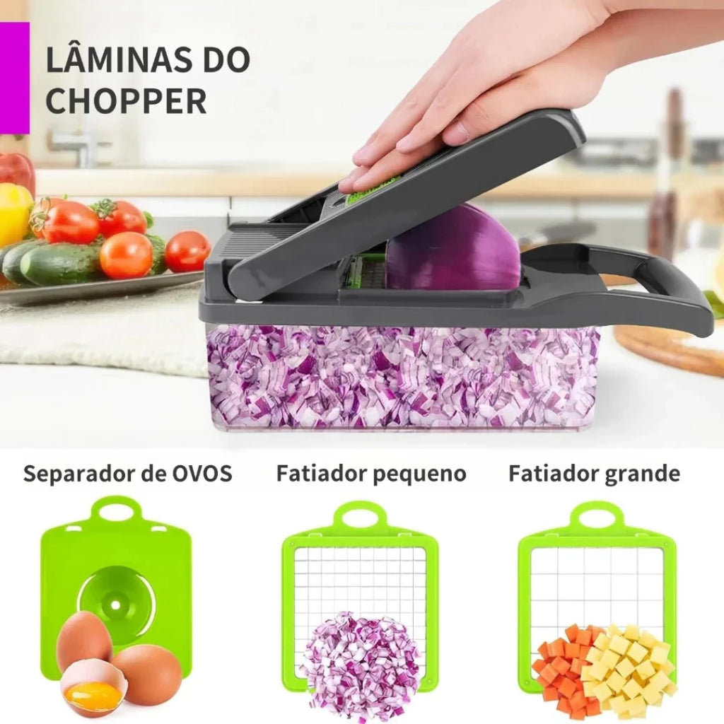Cortador e Ralador de Legumes - Corte seguro™ 13 em 1