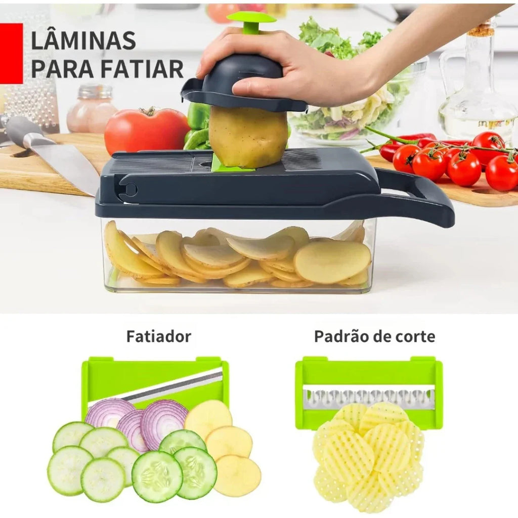 Cortador e Ralador de Legumes - Corte seguro™ 13 em 1
