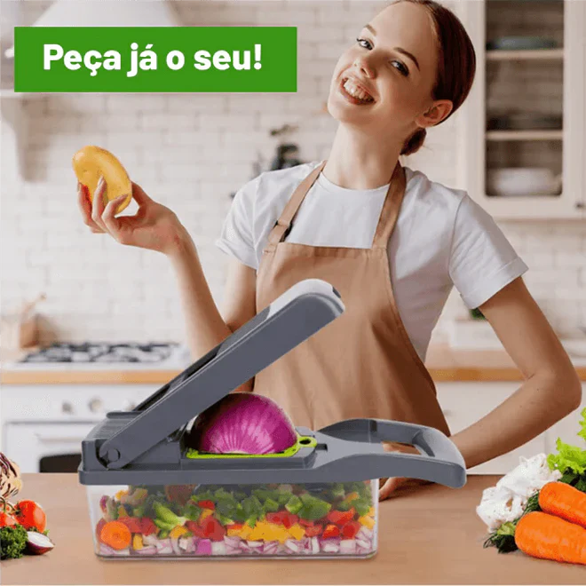 Cortador e Ralador de Legumes - Corte seguro™ 13 em 1