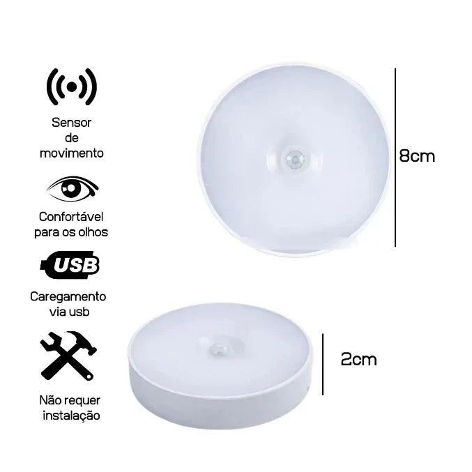 Lâmpada Inteligente Sem Fio Sensor Indução Recarregável Usb