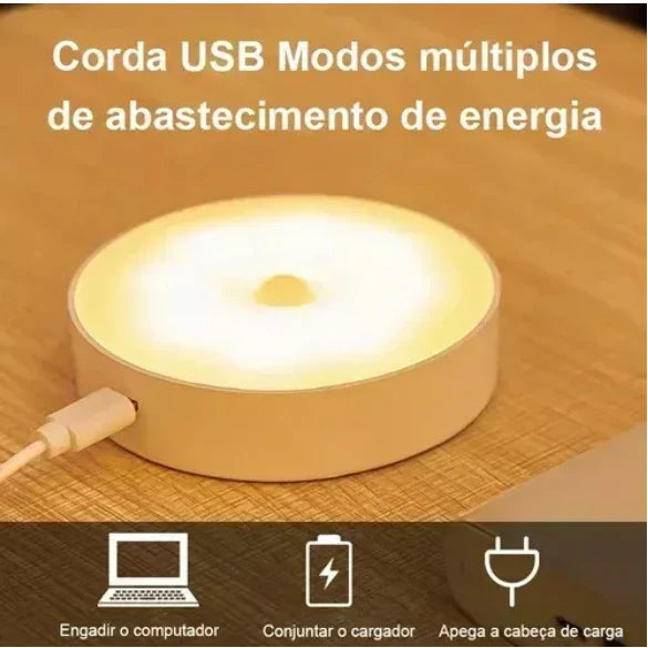 Lâmpada Inteligente Sem Fio Sensor Indução Recarregável Usb