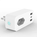 Tomada Inteligente Alexa Google Smart Wifi Automação Com 2 Entrada USB + 1 Entrada Tipo C Bivolt 16a