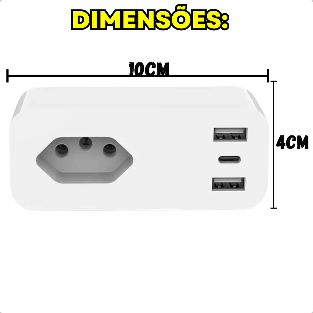 Tomada Inteligente Alexa Google Smart Wifi Automação Com 2 Entrada USB + 1 Entrada Tipo C Bivolt 16a