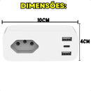 Tomada Inteligente Alexa Google Smart Wifi Automação Com 2 Entrada USB + 1 Entrada Tipo C Bivolt 16a