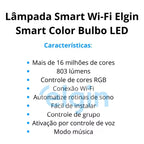 Kit 4 Lâmpadas Inteligente Led Bulbo 10w Rgb Smart Color - Elgin