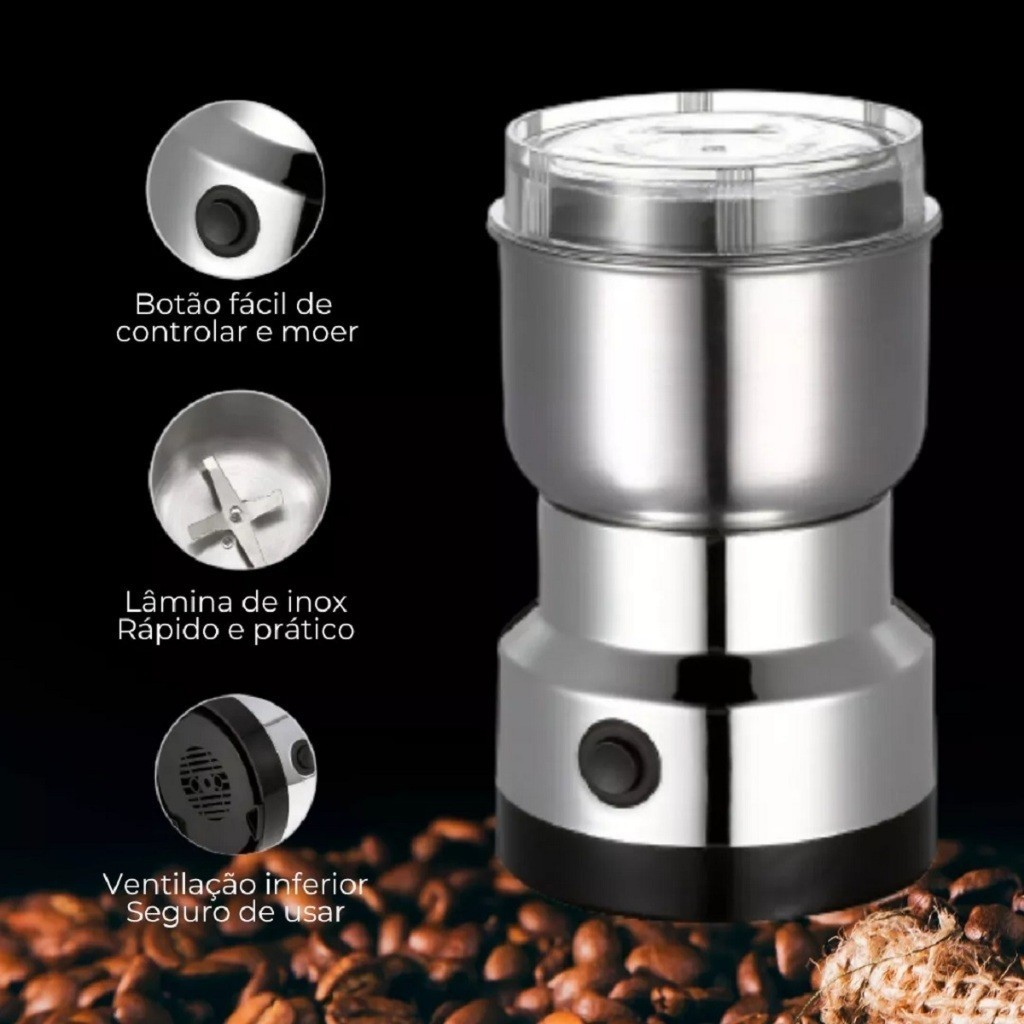 Moedor de Café Elétrico de Aço Inoxidável para Casa