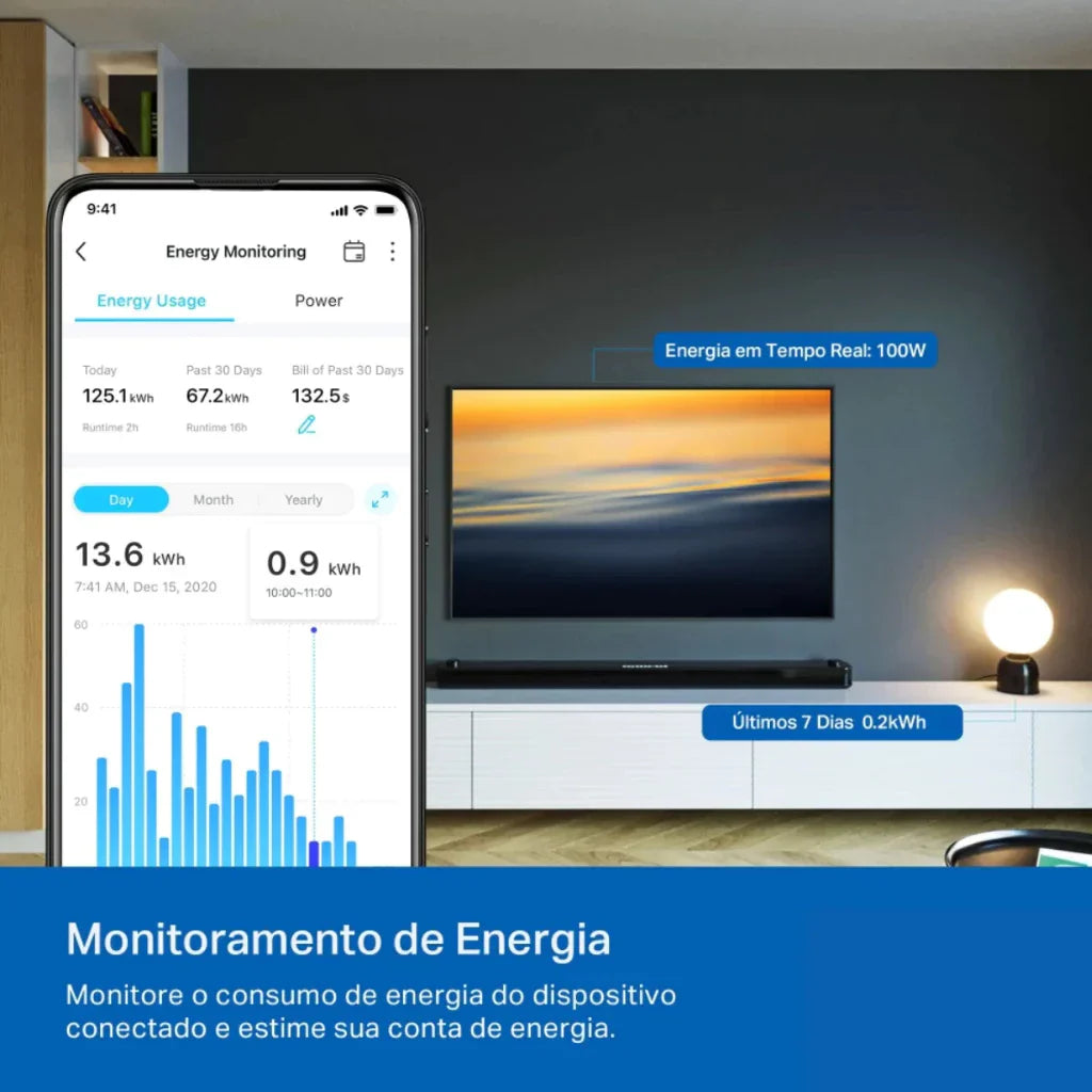 Tomada Inteligente Wifi Tapo P110 Bivolt 10A 2400W Branco TP-Link