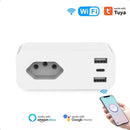 Tomada Inteligente Alexa Google Smart Wifi Automação Com 2 Entrada USB + 1 Entrada Tipo C Bivolt 16a