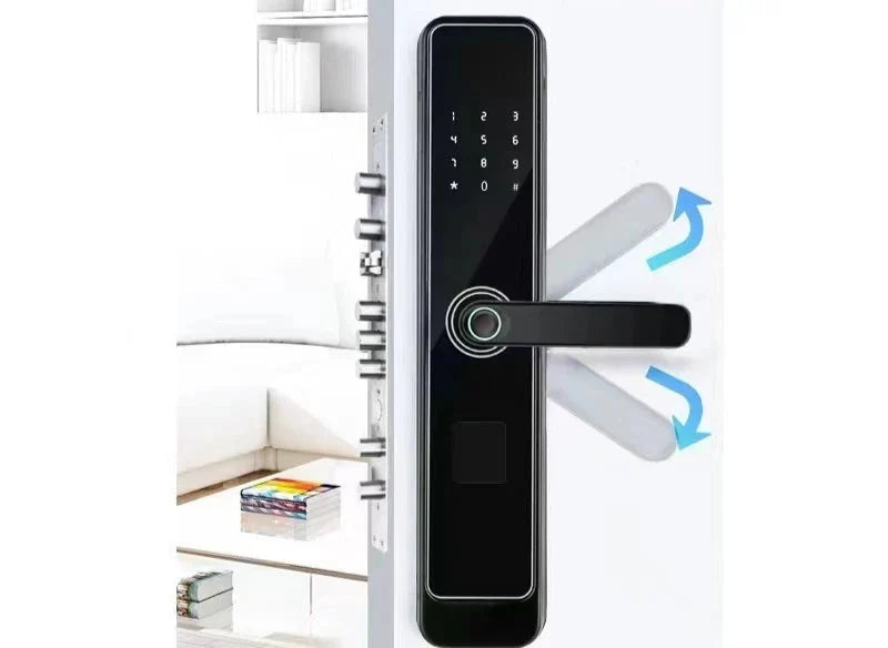 Fechadura Digital Inteligente com Impressão Digital e Teclado com Tag Wifi Moderna Bloqueio de impressões digitaisGM2501