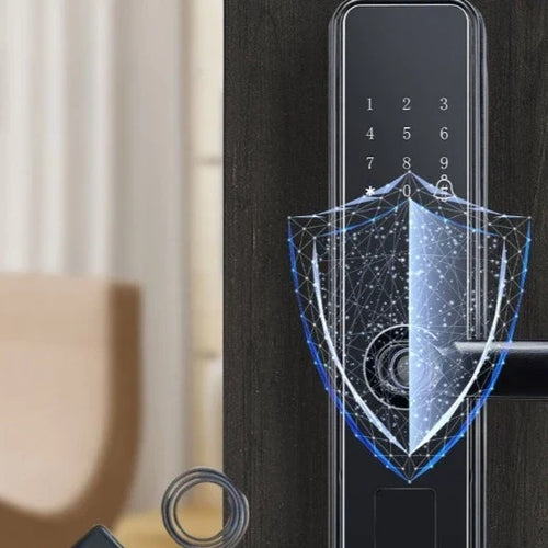 Fechadura Digital Inteligente com Impressão Digital e Teclado - com Tag Wifi Moderna Bloqueio de impressões digitais