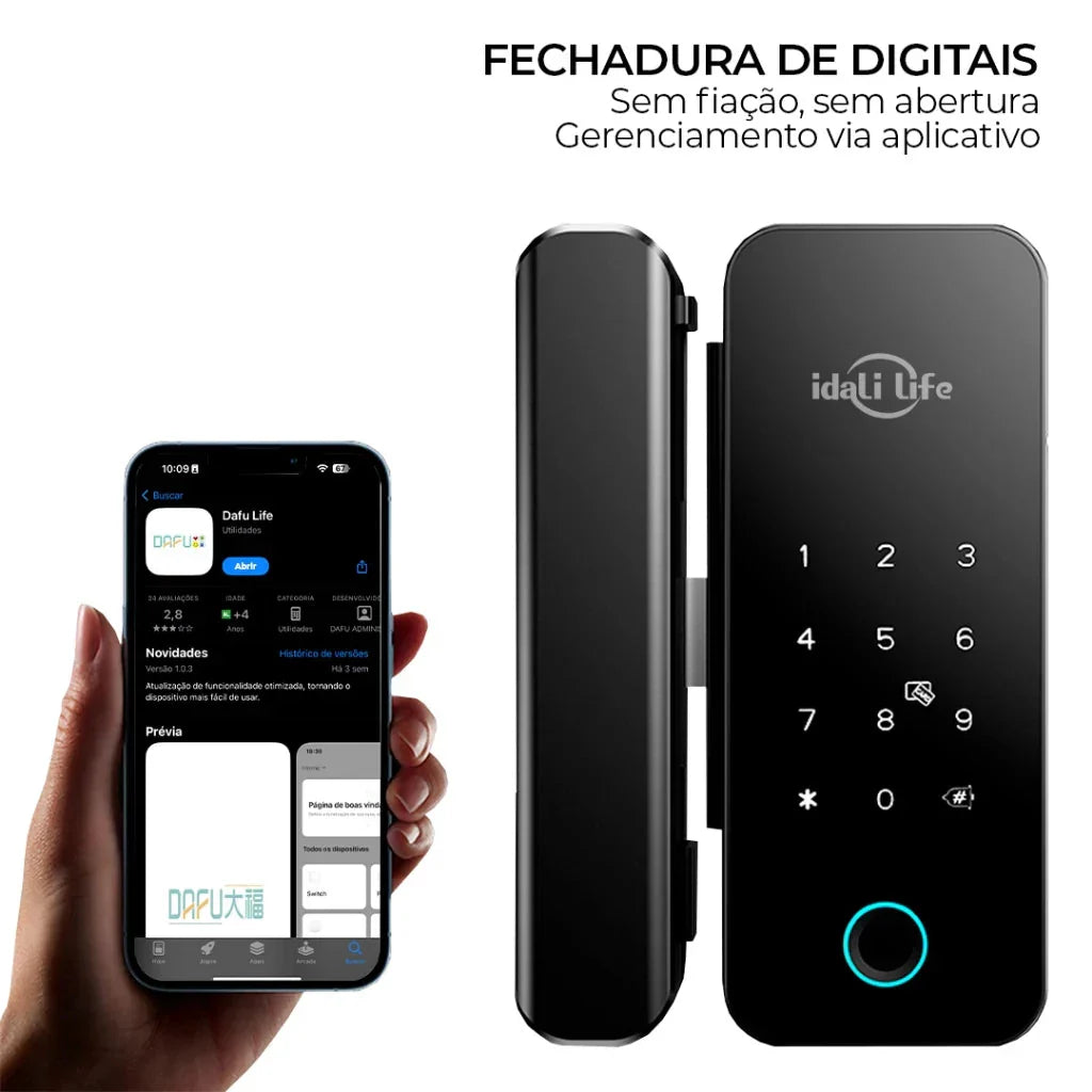 Fechadura De Porta Inteligente WiFi À Prova D'água Eletrônica De Impressão Digital Para De madeira IDALI LIFE