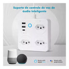 COIBEU Extensão elétrica Tomada inteligente Internet Wi-Fi Compatível Com Tuya Alexa Google Assistente 2 metros linha