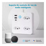 COIBEU Extensão elétrica Tomada inteligente Internet Wi-Fi Compatível Com Tuya Alexa Google Assistente 2 metros linha