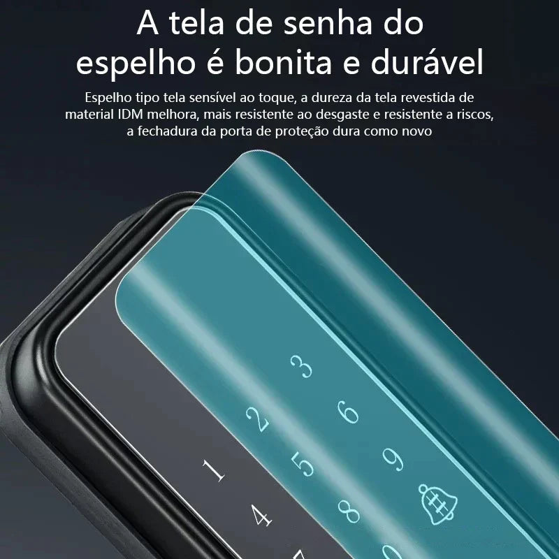 Fechadura Digital Inteligente com Impressão Digital e Teclado - com Tag Wifi Moderna Bloqueio de impressões digitais