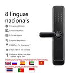 Fechadura Digital Inteligente com Impressão Digital e Teclado - com Tag Wifi Moderna Bloqueio de impressões digitais