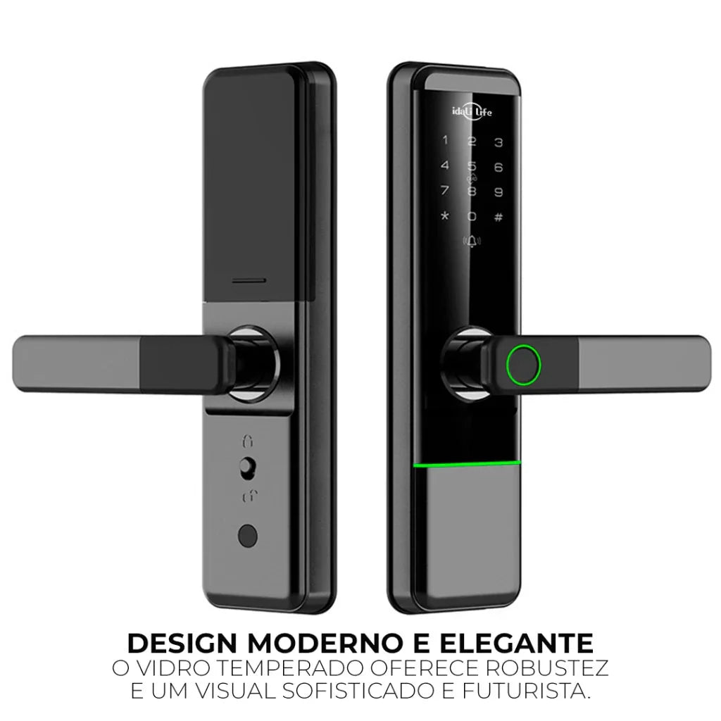 Fechadura Digital Inteligente com Impressão Digital com Tag Wifi Moderna Bloqueio de impressões digitais  IDALI LIFE
