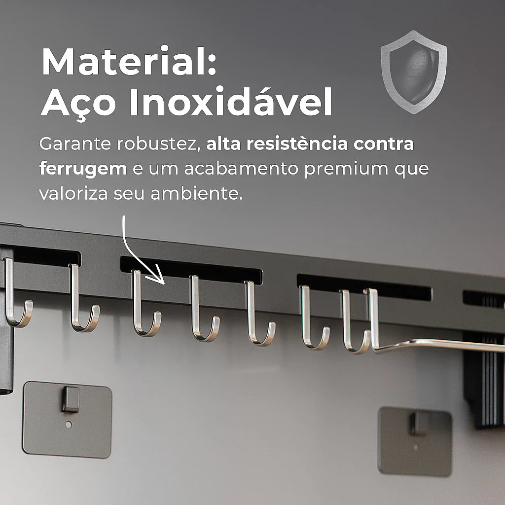 Suporte Organizador Smart Inox 8 em 1 - ORGANIZE SUA COZINHA