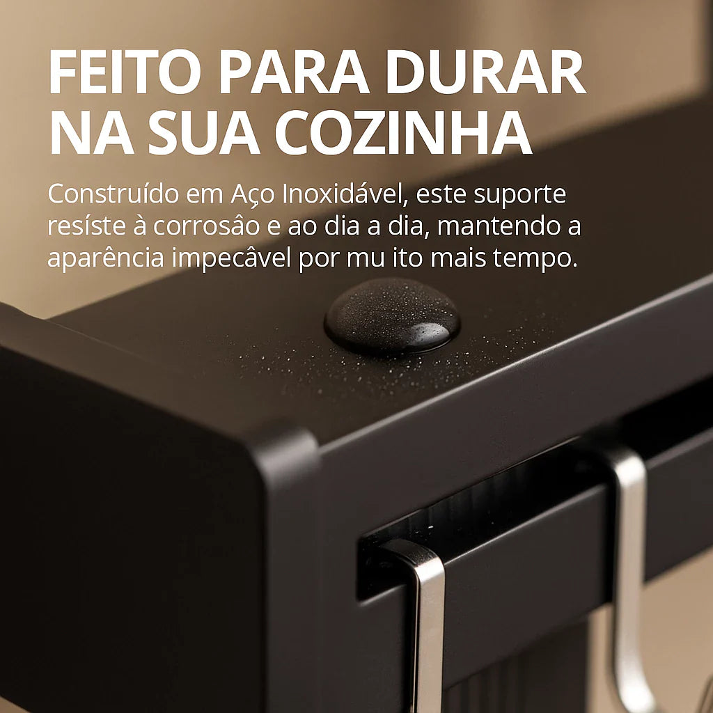 Suporte Organizador Smart Inox 8 em 1 - ORGANIZE SUA COZINHA