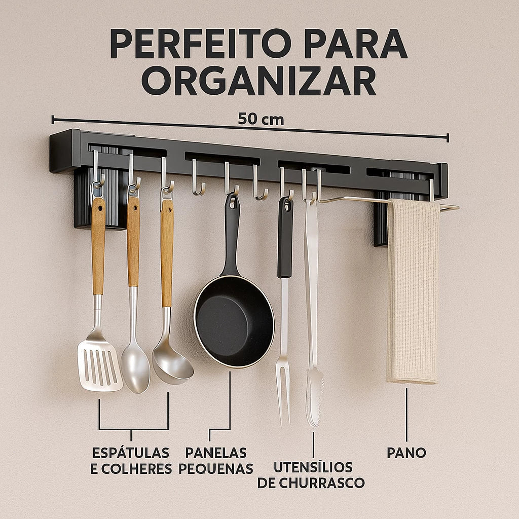 Suporte Organizador Smart Inox 8 em 1 - ORGANIZE SUA COZINHA