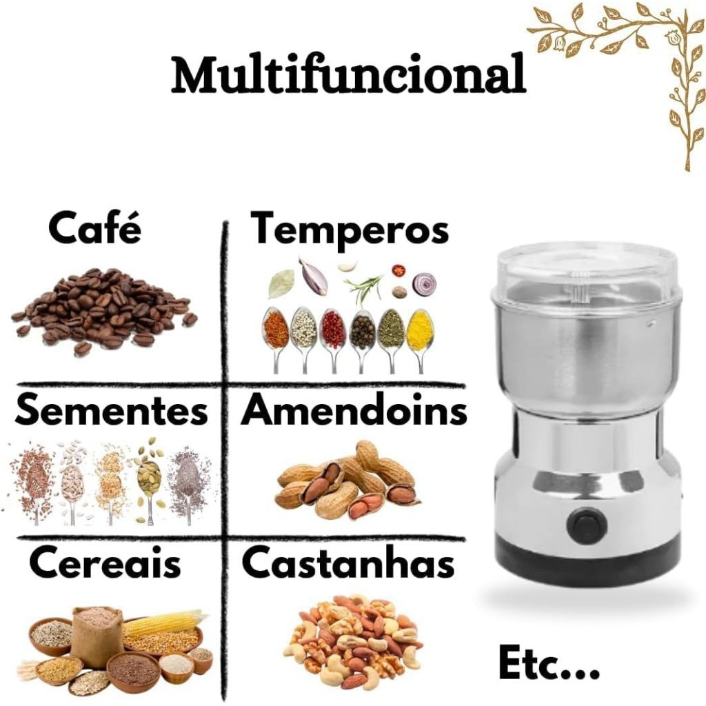 Moedor de Café Elétrico de Aço Inoxidável para Casa