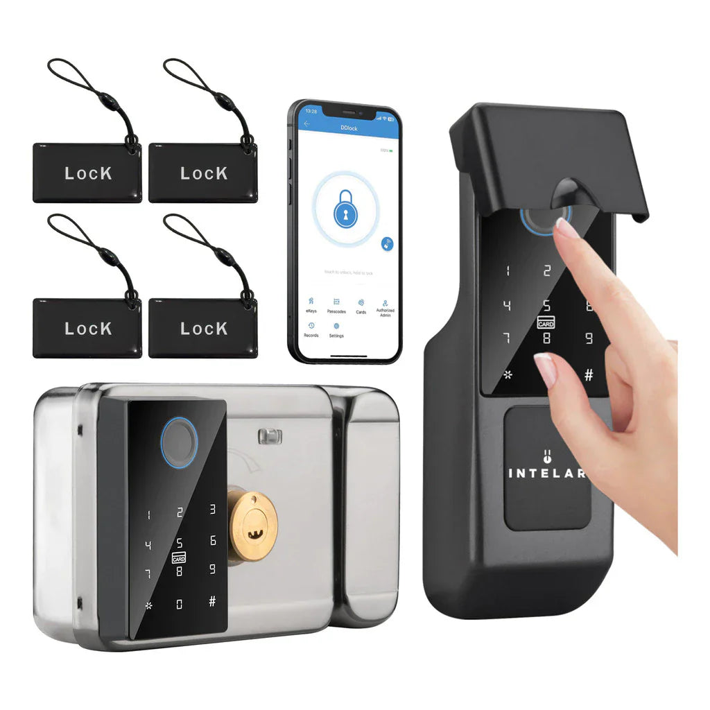 IntelarFechadura App Biometria Wifi Portão Externa Maçaneta Digital