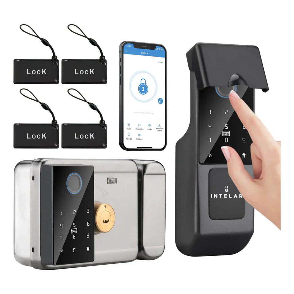 IntelarFechadura App Biometria Wifi Portão Externa Maçaneta Digital