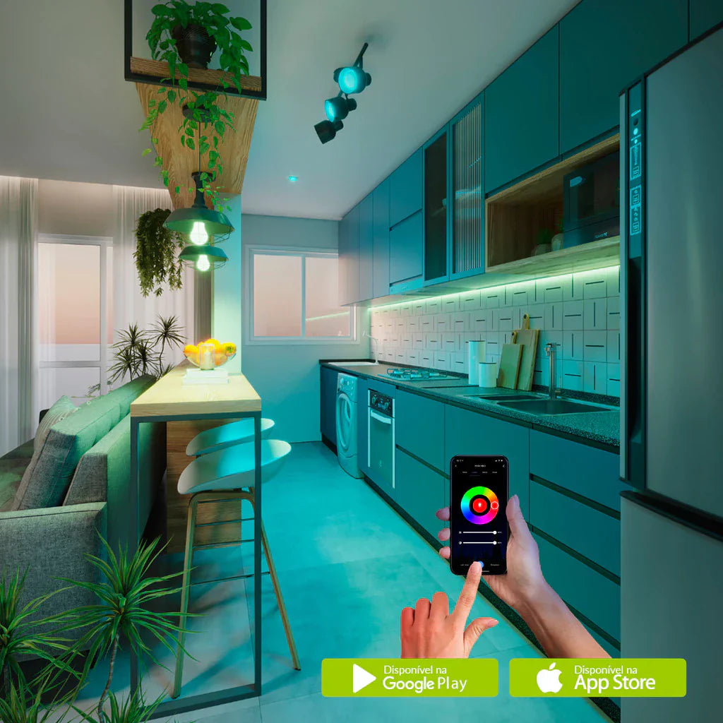 Lampadas Led Inteligente Smart RGB Colorida Wi-FI Bivolt E27 - Easy