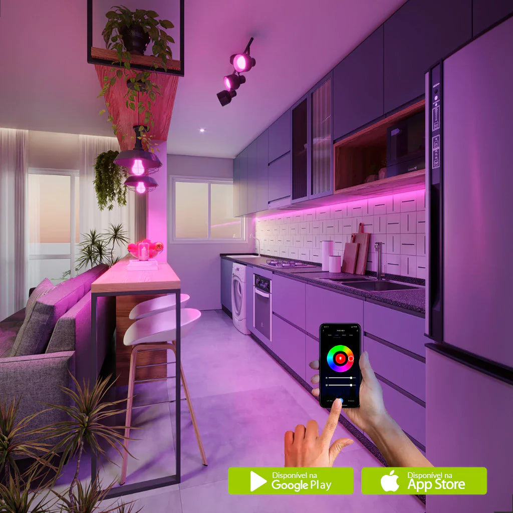 Lampadas Led Inteligente Smart RGB Colorida Wi-FI Bivolt E27 - Easy